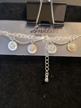 #516 Silver Disc Charm Ankle Bracelet